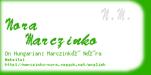 nora marczinko business card